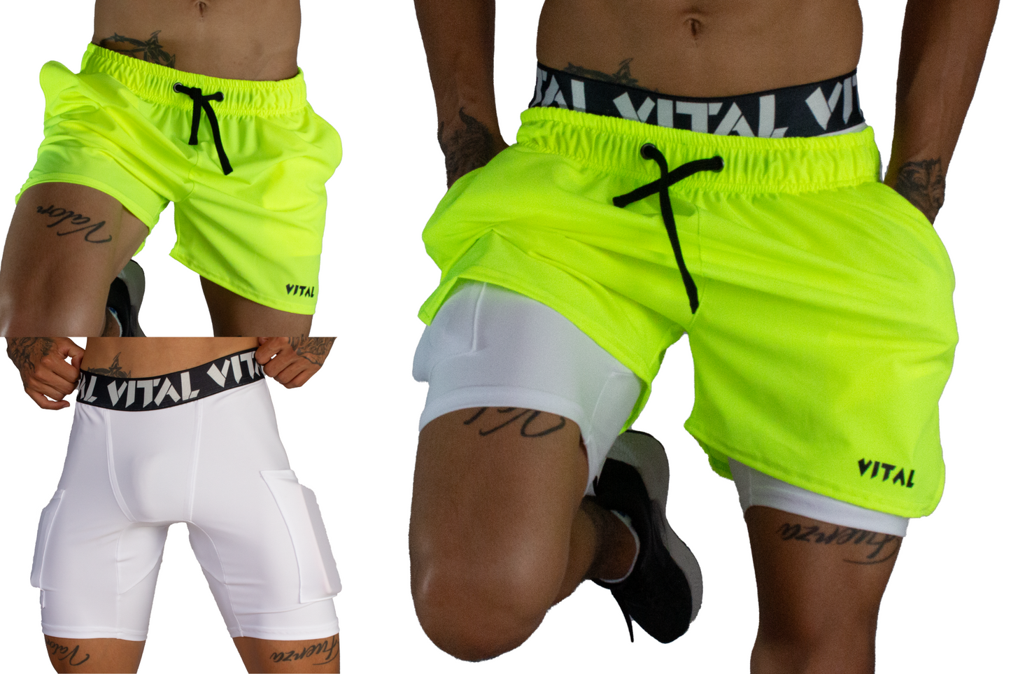 Conjunto de Short + Licra corta Verde Neon