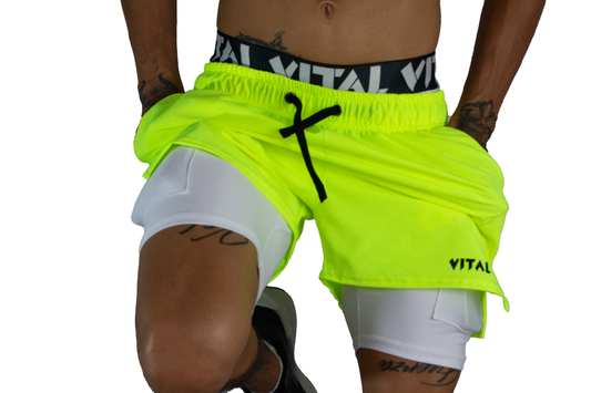 Conjunto de Short + Licra corta Verde Neon