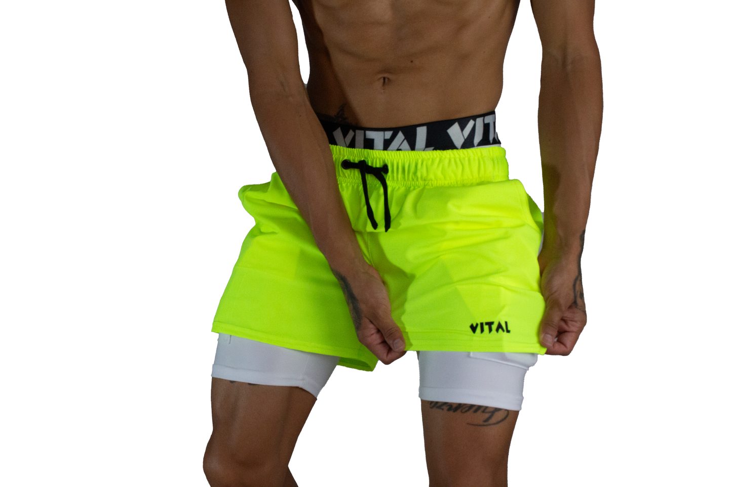 Conjunto de Short + Licra corta Verde Neon