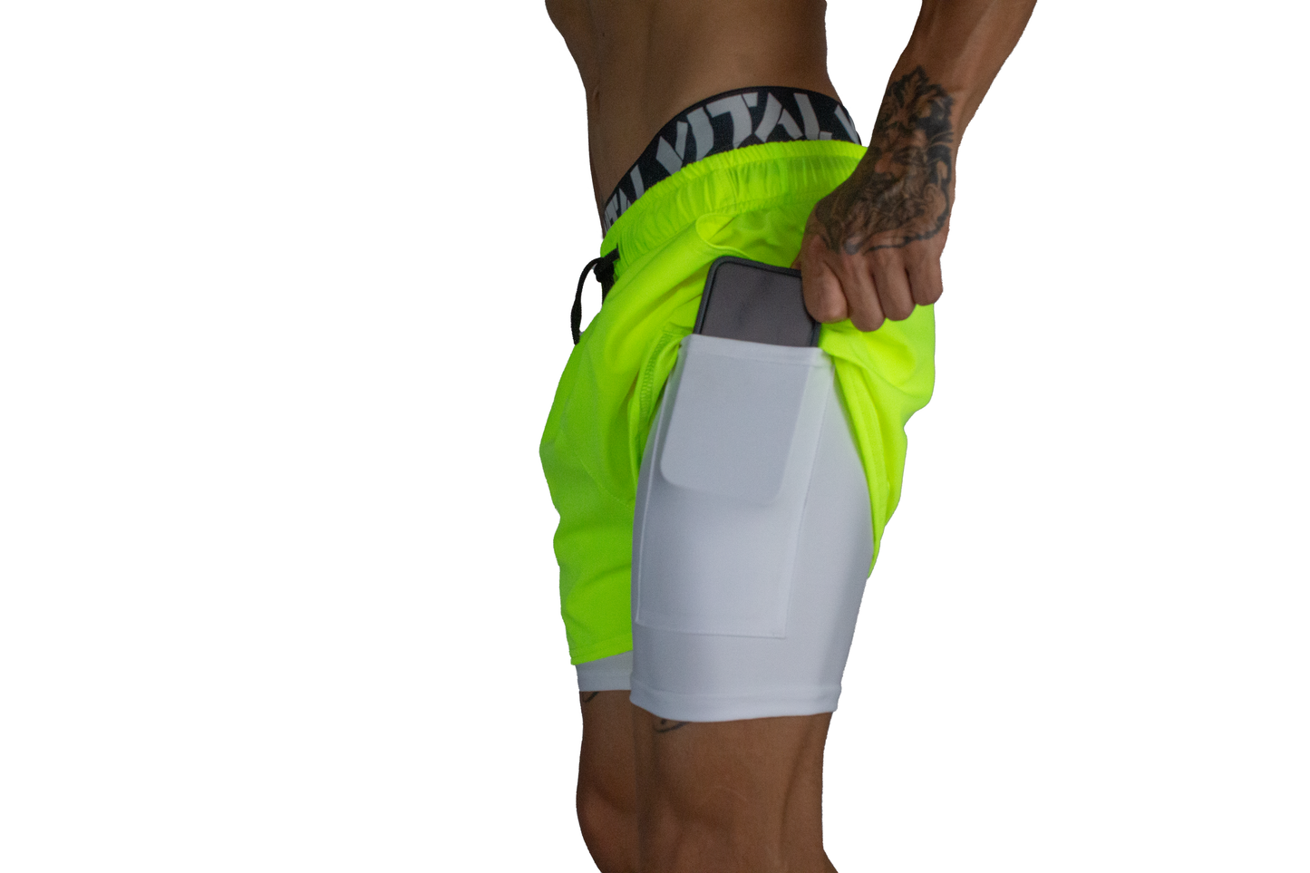 Conjunto de Short + Licra corta Verde Neon